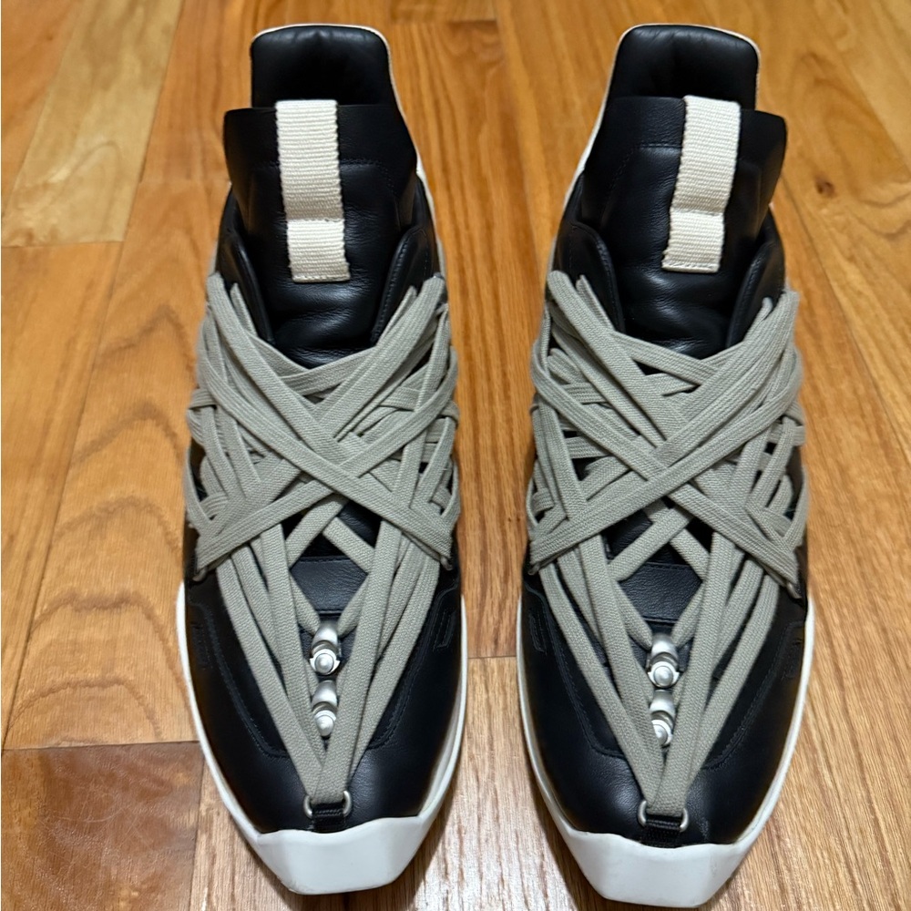 Rick Owens Black and Gray Futuristic Sneakers